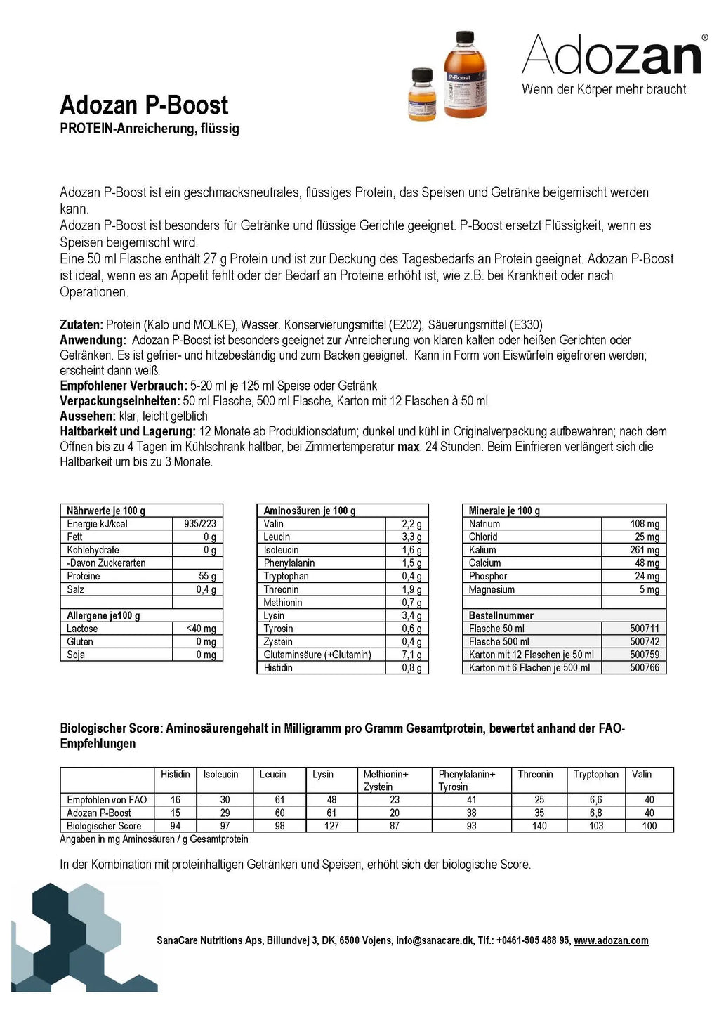 Produktdatenblatt Adozan PBoost