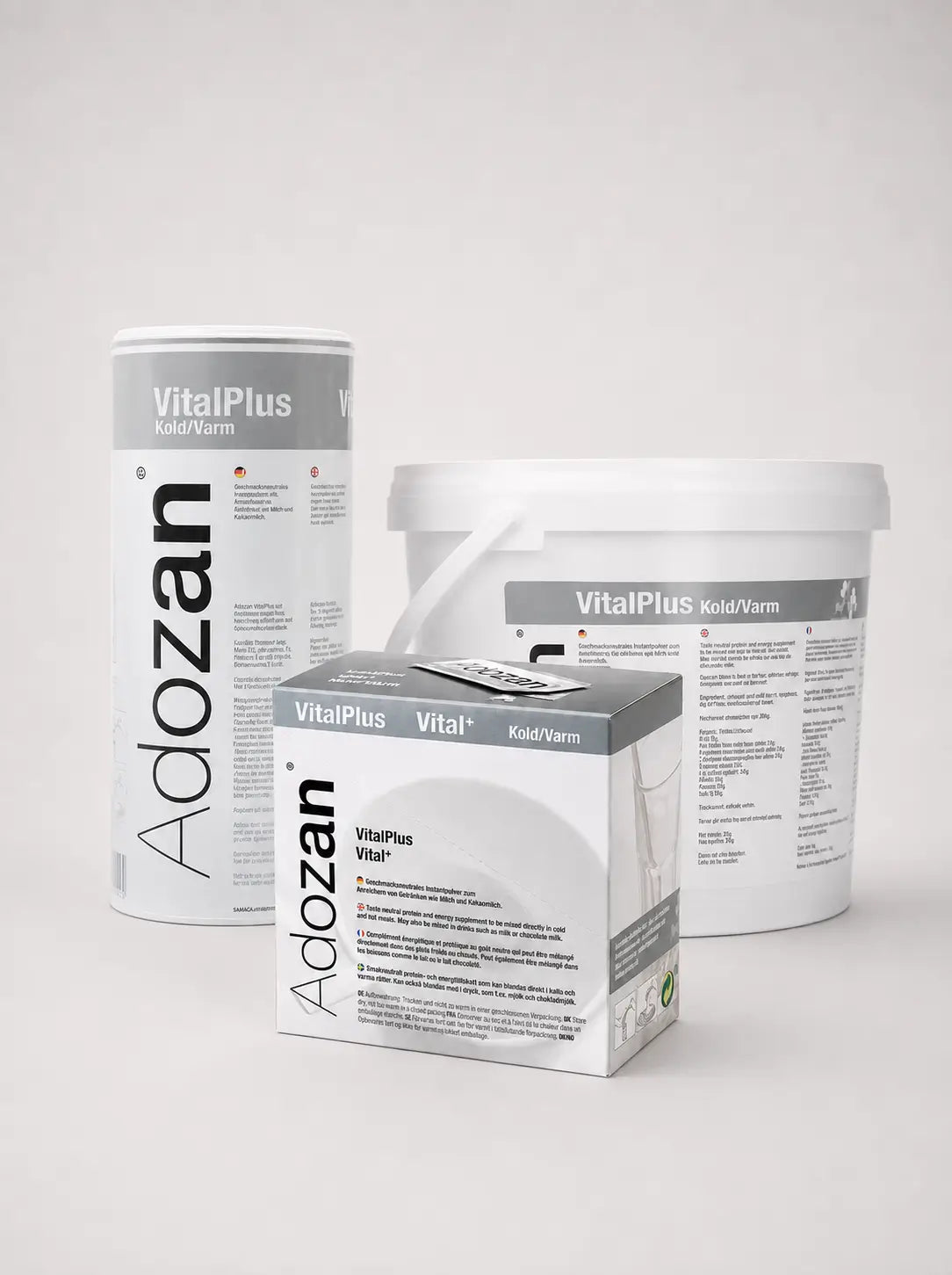 Adozan VitalPlus in verschiedenen Verpackungsgrössen.