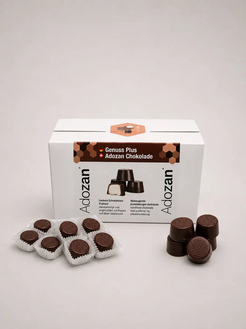 Adozan Chokolade+ Proteinpralinen in der Box