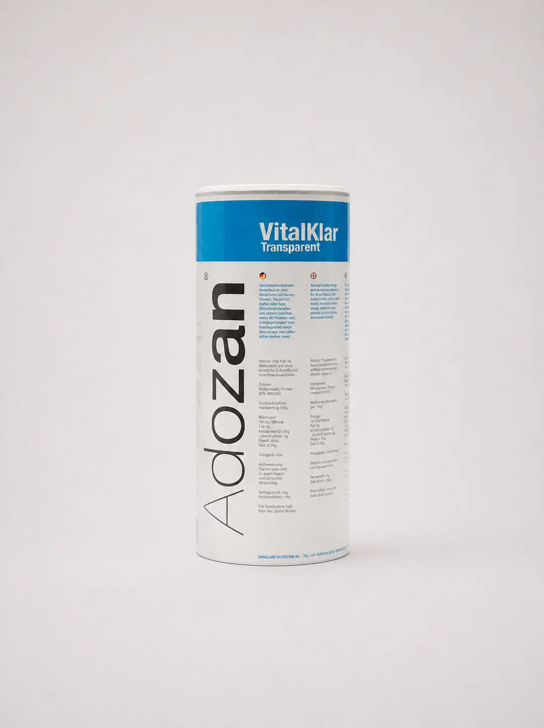 Adozan VitalKlar 1-kg-Dose mit geschmacksneutralem Proteinpulver