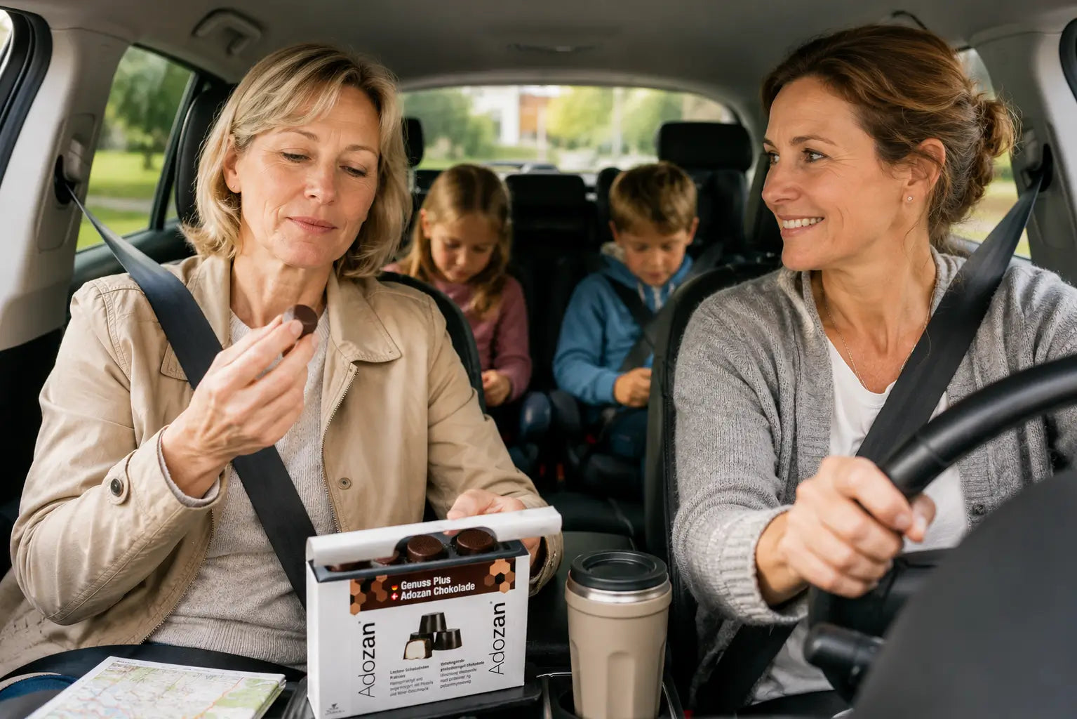 Adozan Chokolade+ als proteinreicher Snack für unterwegs